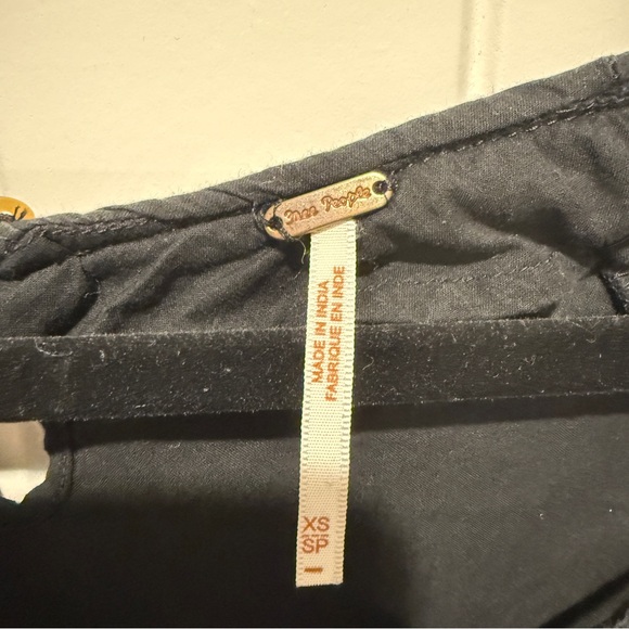 Free People Elegant Black Floral Embroidered Off Shoulder Dress - Picture 3 of 12